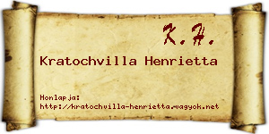 Kratochvilla Henrietta névjegykártya