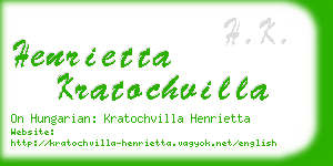 henrietta kratochvilla business card